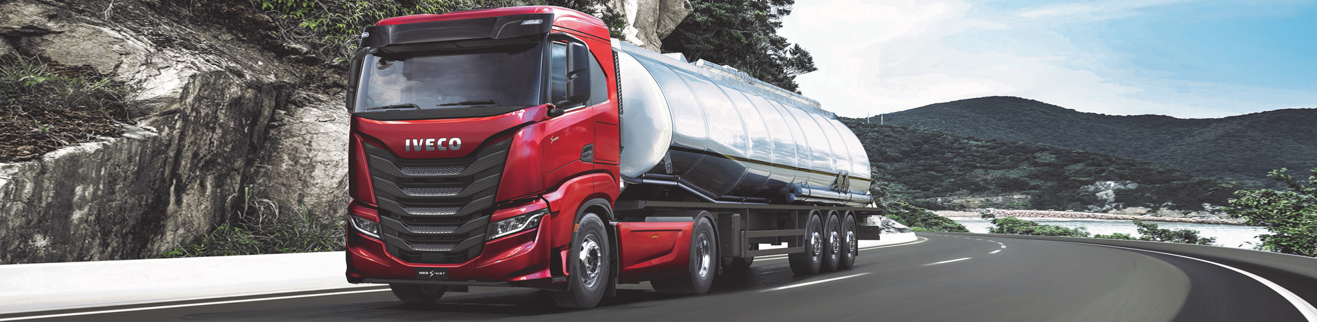 Red Iveco S Way tanker truck